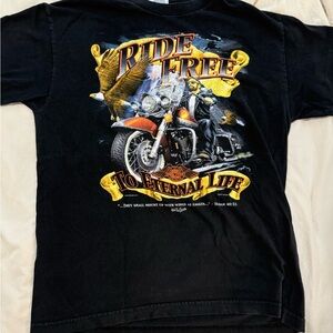 Harley-Davidson Black Tee with Colorful Graphic